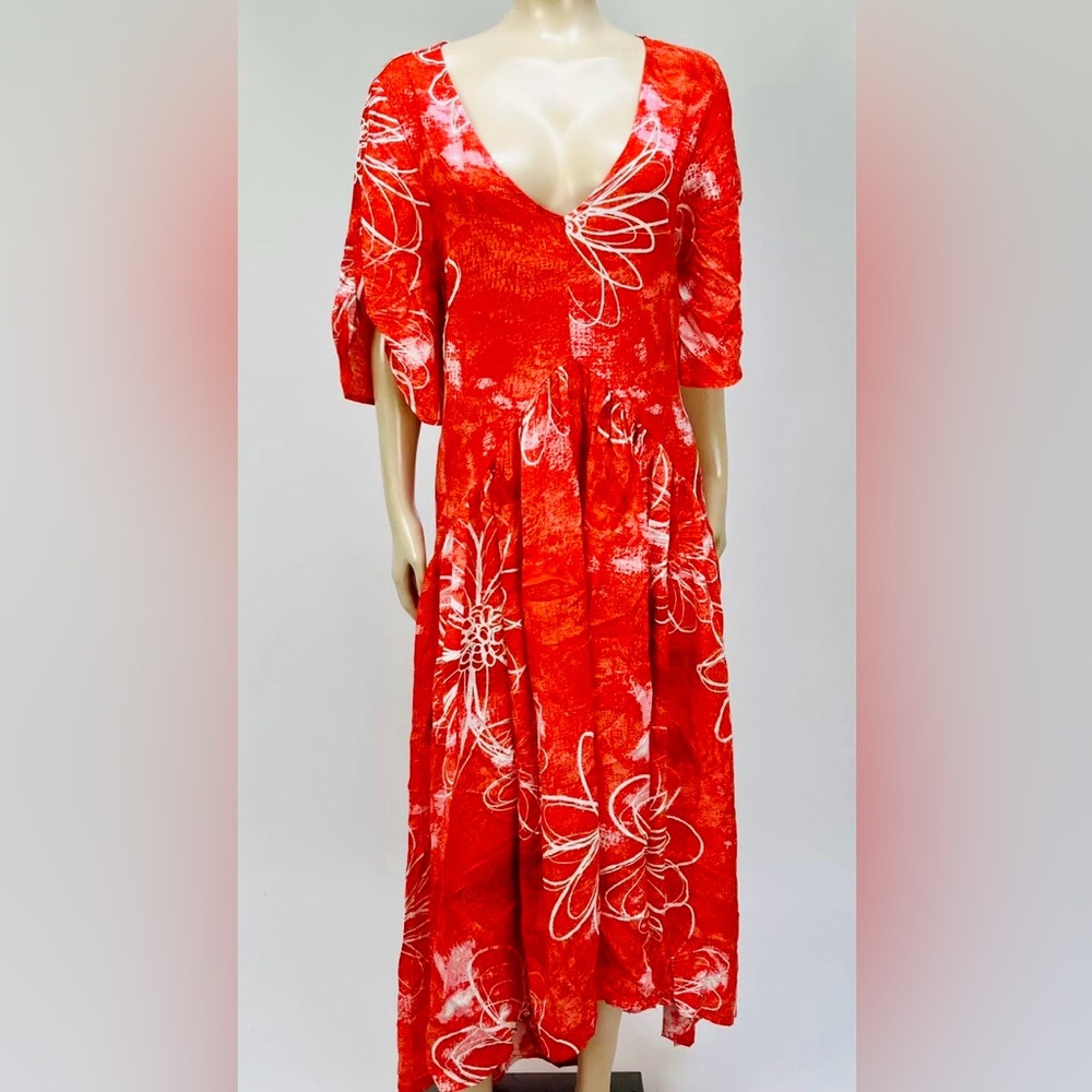 Avenue Red Floral Women's Dress